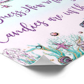 Zeemeermin Raad hoeveel snoepjes Baby Shower Bord Poster (Hoek)