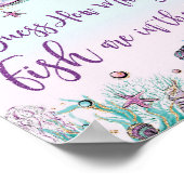 Zeemeermin Raad hoeveel vissen Baby Shower Verjaar Poster (Hoek)