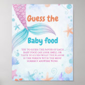 Zeemeermin raadt het Baby Food Baby shower Spelbor Poster (Voorkant)