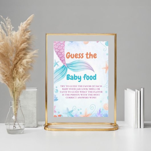 Zeemeermin raadt het Baby Food Baby shower Spelbor Poster