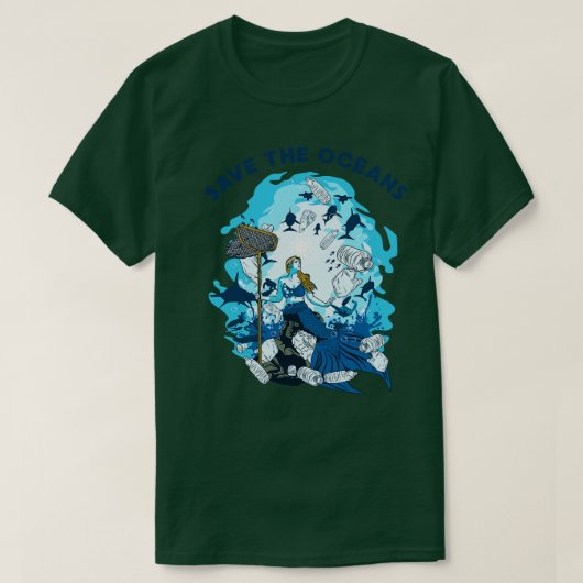 ZEEMEERMIN RED DE OCEANEN T-SHIRT (Design voorkant)