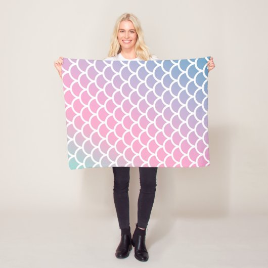 Zeemeermin Regenboog kleuren Fleece Deken (In situ)