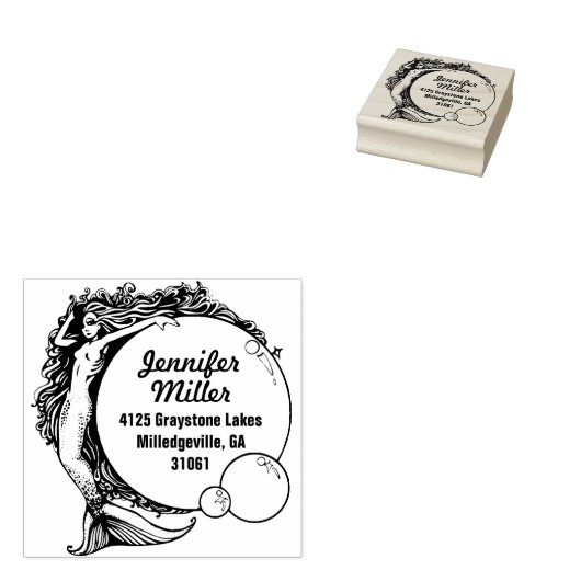 zeemeermin retouradres Rubberstempel (Gestempeld)