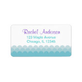 Zeemeermin retouradreslabels, water oceaan golven etiket (Voorkant)