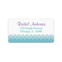 Zeemeermin retouradreslabels, water oceaan golven