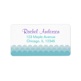 Zeemeermin retouradreslabels, water oceaan golven etiket