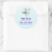 Zeemeermin Rijden een Dolfijn Onder het Zee Busine Ronde Sticker (Tas)