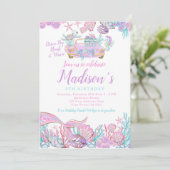 Zeemeermin rijden op verjaardag kaart (Staand voorkant)