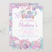 Zeemeermin rijden op verjaardag kaart (Voorkant / Achterkant)