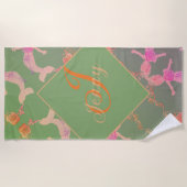 Zeemeermin Romantisch Roos Strandlaken (Voorkant)