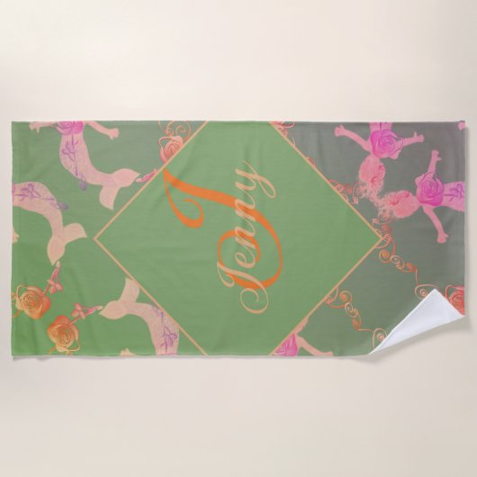 Zeemeermin Romantisch Roos Strandlaken (Voorkant)