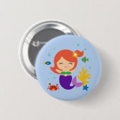 Zeemeermin Ronde Button 5,7 Cm (Voorkant /achterkant)