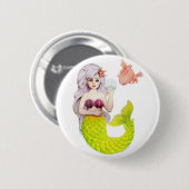 Zeemeermin Ronde Button 5,7 Cm (Voorkant /achterkant)