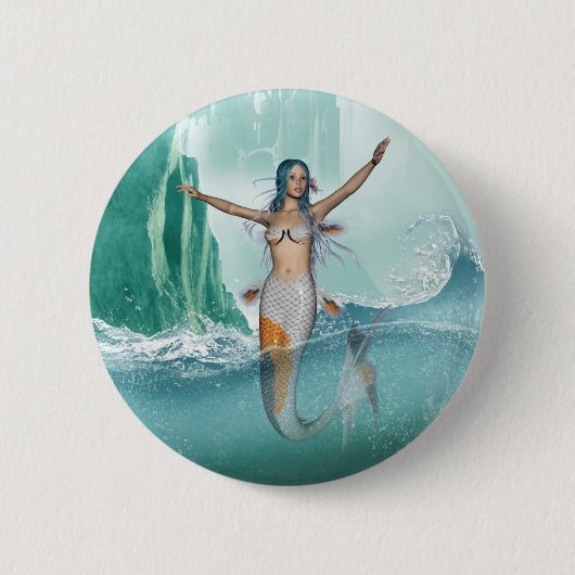 Zeemeermin Ronde Button 5,7 Cm (Voorkant)