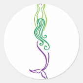 Zeemeermin Ronde Sticker (Voorkant)