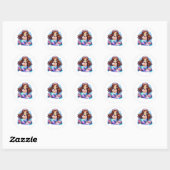 zeemeermin ronde sticker (Vel)