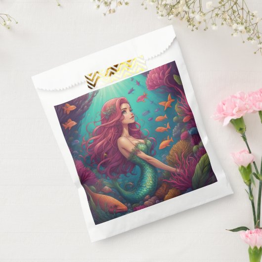 Zeemeermin Rood Bedankzakje (Gezegeld)