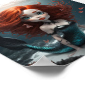 Zeemeermin rood haar poster (Hoek)