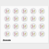 Zeemeermin Roos Goud Baby shower Favor Sticker (Vel)