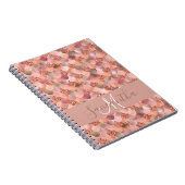Zeemeermin Roos Gouden Schalen Monogram Gepersonal Notitieboek (Rechterzijde)