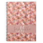 Zeemeermin Roos Gouden Schalen Monogram Gepersonal Notitieboek (Voorkant)