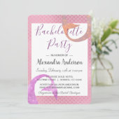 Zeemeermin Roos Gouden Sparkle Bachelorette Party Kaart (Staand voorkant)