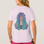 Zeemeermin Roos in het zee kunst van Renee Lavoie T-shirt (Achterkant)