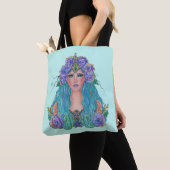 Zeemeermin Roos in het zee kunst van Renee Lavoie Tote Bag (Dichtbij)