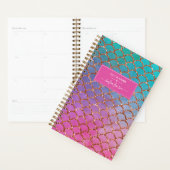 Zeemeermin Roze Blauw Goud Glitter Script Naam 202 Planner (Display)