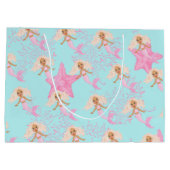 Zeemeermin roze blauw onder Zee van de geboorte Groot Cadeauzakje (Achterkant)