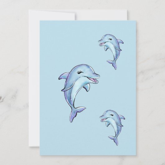 Zeemeermin Roze Blauw Verjaardag Pool Party Kaart (Achterkant)