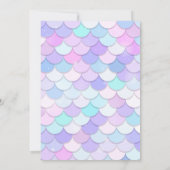 Zeemeermin Roze Blauw Verjaardagsfeestuitnodiging Kaart (Achterkant)