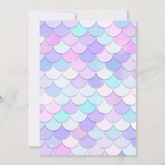 Zeemeermin Roze Blauw Verjaardagsfeestuitnodiging Kaart (Achterkant)