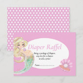 Zeemeermin Roze Luier Loterijkaart voor Babyfeestj Kaart (Voorkant / Achterkant)