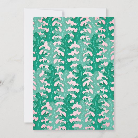 Zeemeermin roze onder het Zee Verjaardagsuitnodigi Kaart (Achterkant)