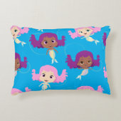 Zeemeermin Roze Paarse Blauw Patroon Accent Kussen (Voorkant)