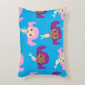 Zeemeermin Roze Paarse Blauw Patroon Accent Kussen (Voorkant(Verticaal))