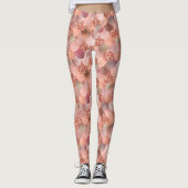 Zeemeermin Roze Rose Glitter Glam Leggings (Voorkant)