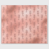 Zeemeermin Roze Rose Goud Roze Prinses Zeepaardje Cadeaupapier (Vlak)