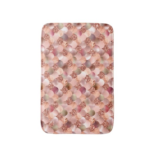 Zeemeermin roze roze roze roodbruine roze koper badmat (Voorkant Verticaal)