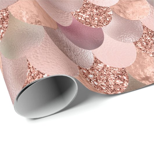 Zeemeermin roze roze roze roodbruine roze koper cadeaupapier (Rol Hoek)