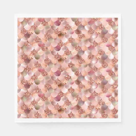 Zeemeermin roze roze roze roodbruine roze koper servet (Voorkant)