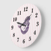 Zeemeermin roze streep Preppy grote klok (Hoek)