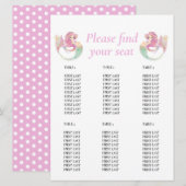 Zeemeermin Roze Tafelkaart voor Baby Shower Kaart (Voorkant / Achterkant)