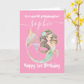 Zeemeermin roze verjaardag onder de Kaart van het  (Gele Bloem)