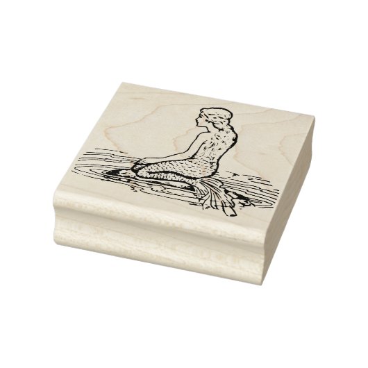 zeemeermin rubberen stempel (Stempel)