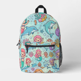 Zeemeermin Rugzak – Dolfijn Pastel Oceaan Design