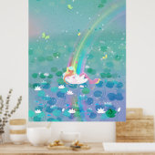 Zeemeermin rust in een kinder illustratie van de w poster (Keuken)