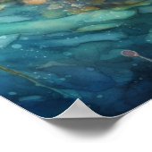 Zeemeermin rust in een rif poster (Hoek)