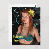 Zeemeermin 's nachts briefkaart (Voorkant / Achterkant)